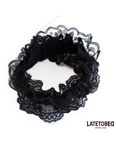 lace elastic ankle restraints noir