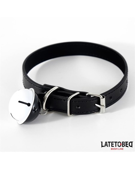 collar with bell noir adjustable