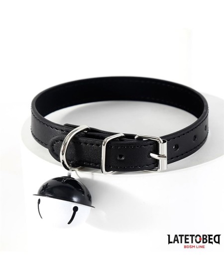 collar with bell noir adjustable