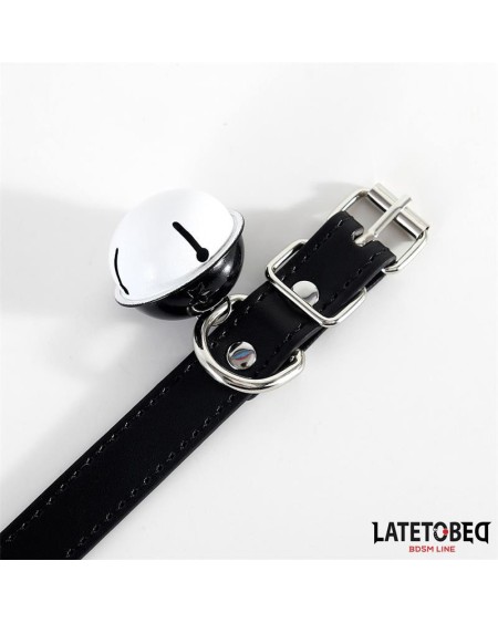 collar with bell noir adjustable