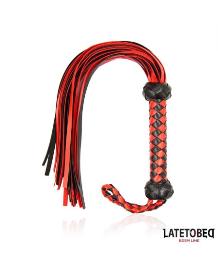stripe barbed flogger red and noir
