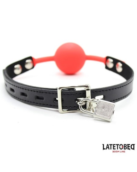 silicone ball gag with padlock red