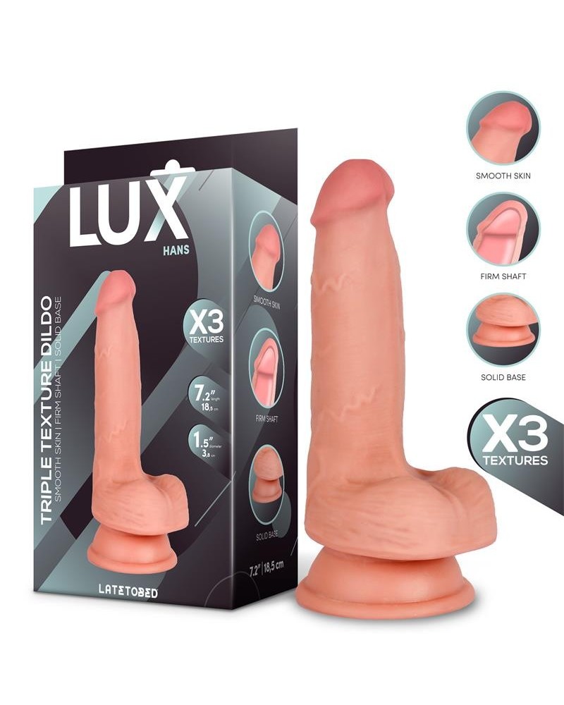 hans triple density dildo with balls 7.2