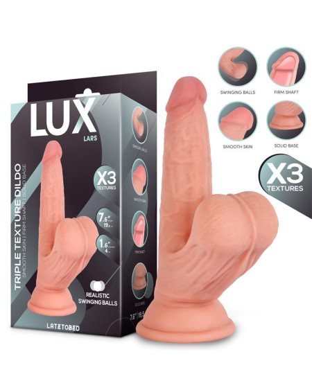lars triple density dildo with swinging balls 7.6