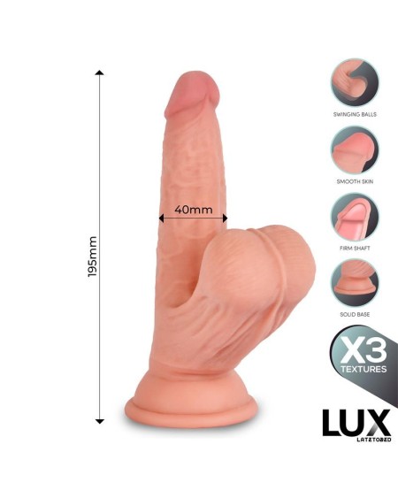 lars triple density dildo with swinging balls 7.6