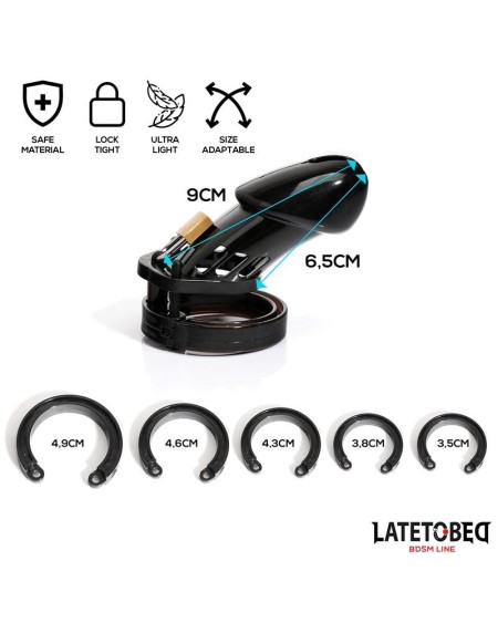 chastity penis cage long noir
