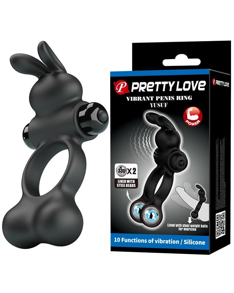 yusuf vibrant penis ring with steel beads 2x33gr