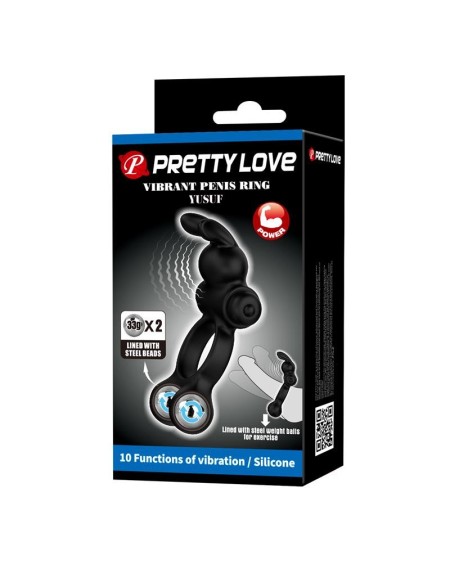 yusuf vibrant penis ring with steel beads 2x33gr
