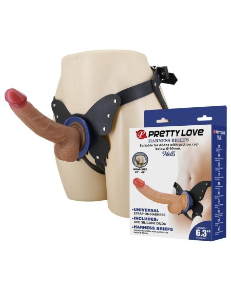 wells universal strap-on harness with dildo