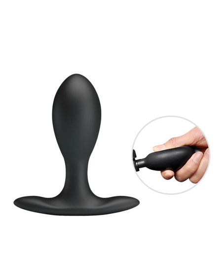 inflatable anal plug with internal ball weight