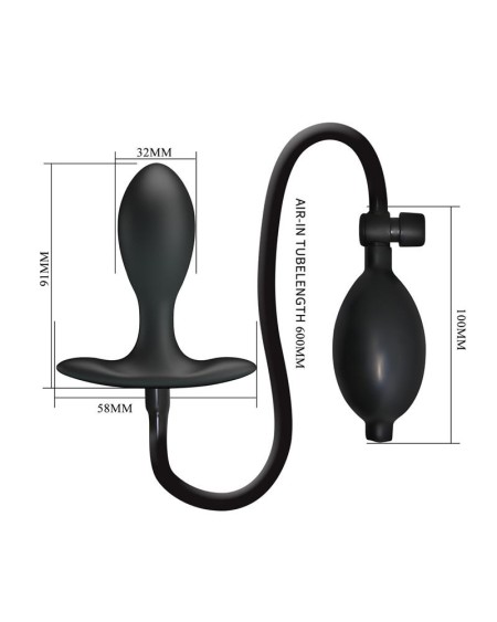 inflatable anal plug with internal ball weight