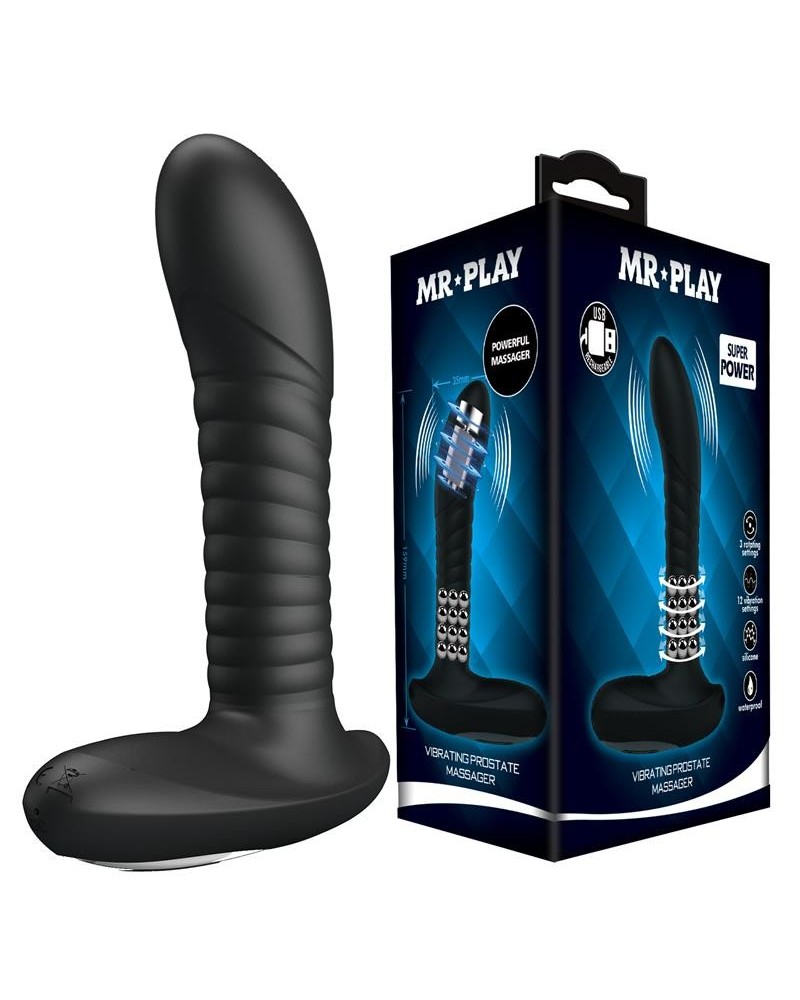 prostate massager with vibration and rotating balls