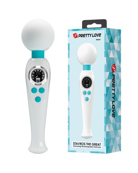 skyler massager wand with digital screen white