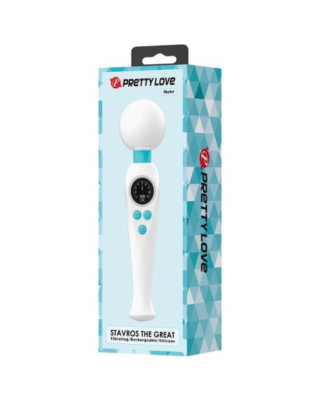 skyler massager wand with digital screen white