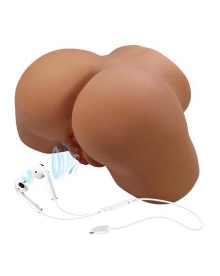 masturbator with vibration, ventouse effect and voice 5.5 cm