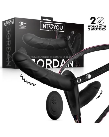 jordan strap-on with double vibrant dildo and remote
