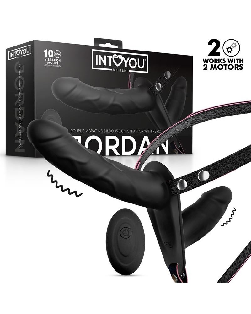 jordan strap-on with double vibrant dildo and remote