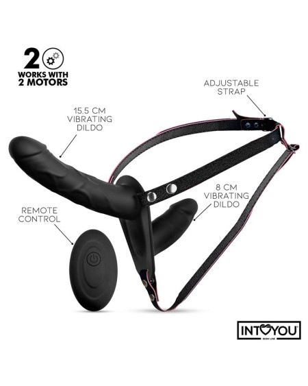 jordan strap-on with double vibrant dildo and remote