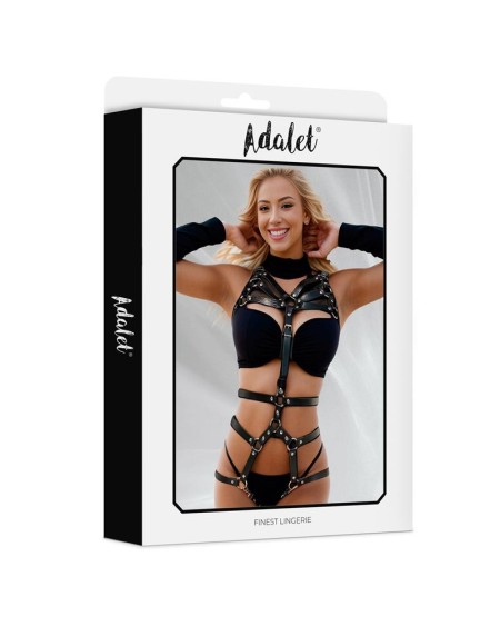 kianna vegan leather body harness teddy one size