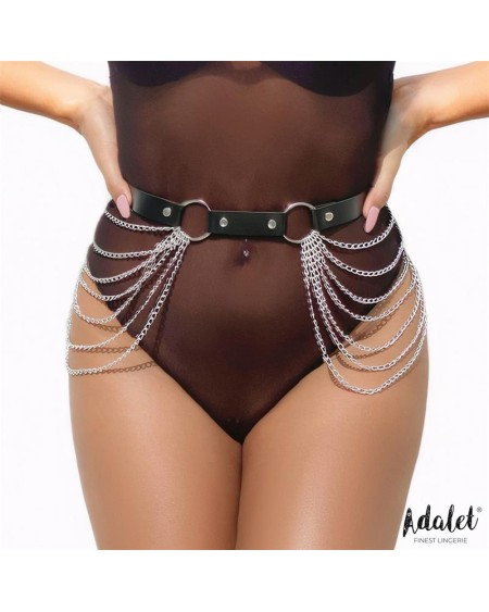 nadine vegan leather belt harness chain one size