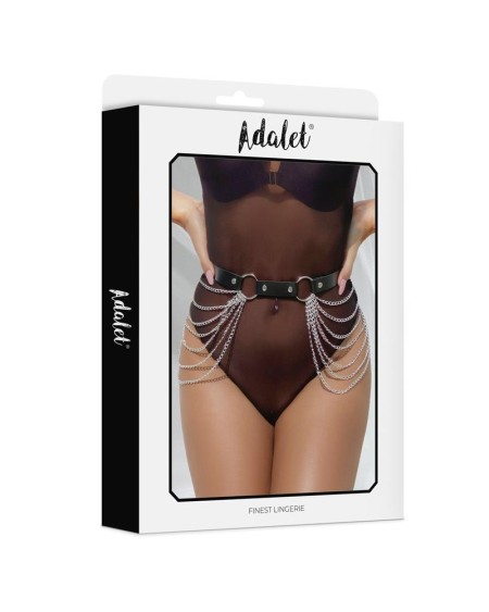 nadine vegan leather belt harness chain one size