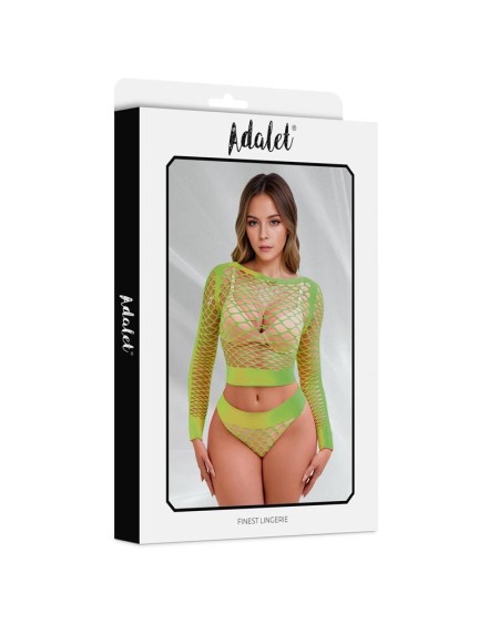 yara long sleeve fishnet set yellow fluor one size