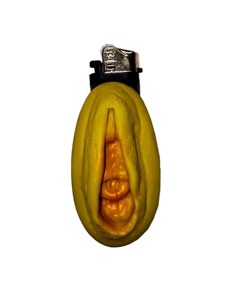 vagina shaped lighter gold