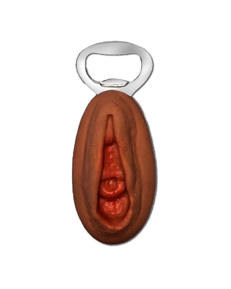 vagina-shaped bottle opener brown