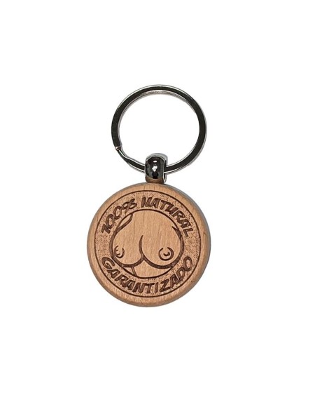 breast shaped wooden keychain