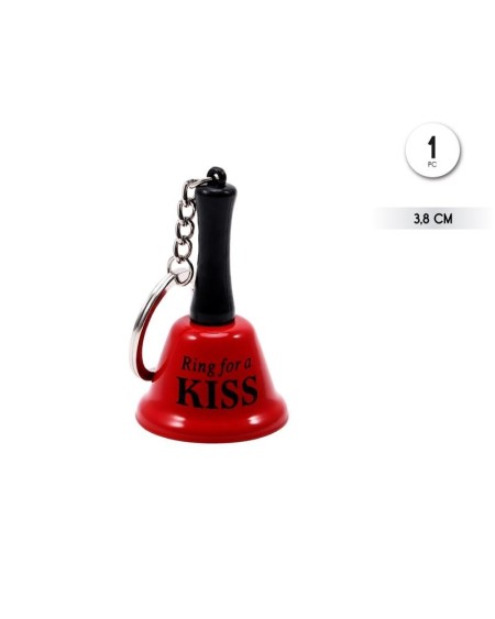 mini bell keychain ring for a kiss