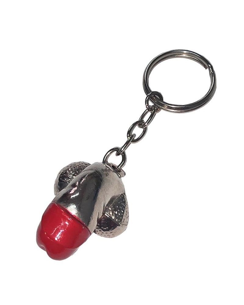 penis-shaped metal keychain
