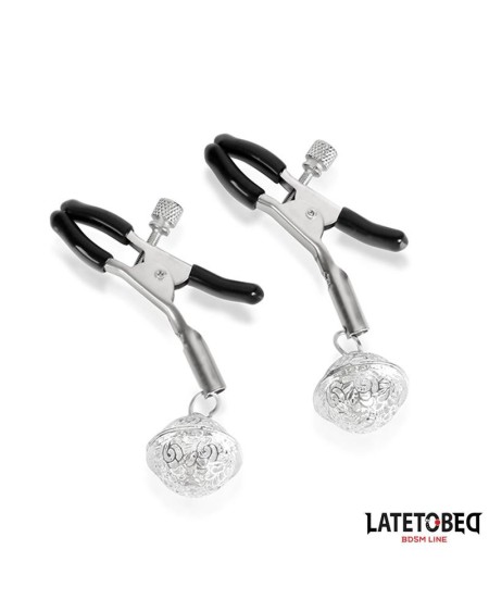 nipple clamps with bell silver and noir