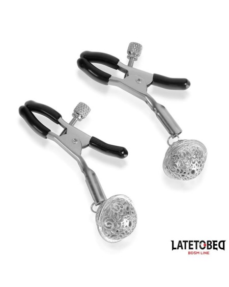 nipple clamps with bell silver and noir