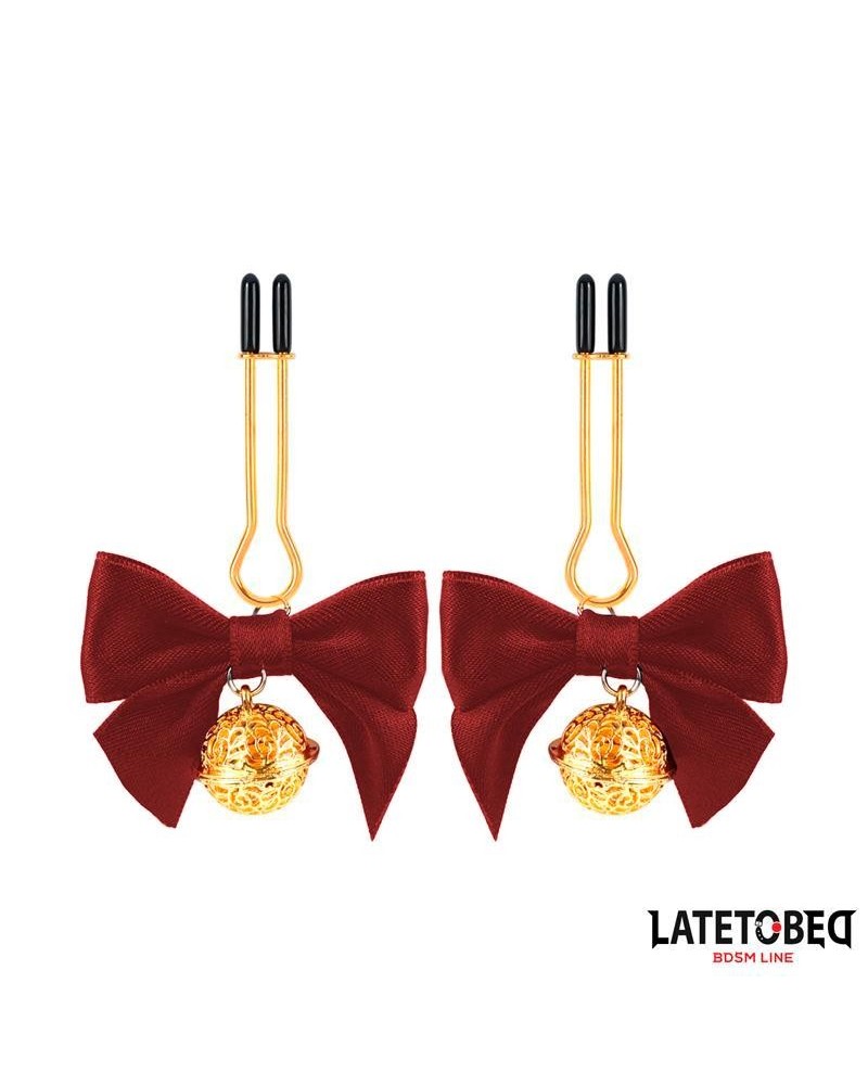 nipple clamps with red bow