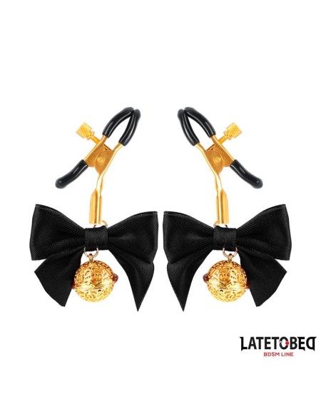 nipple clamps with bow noir