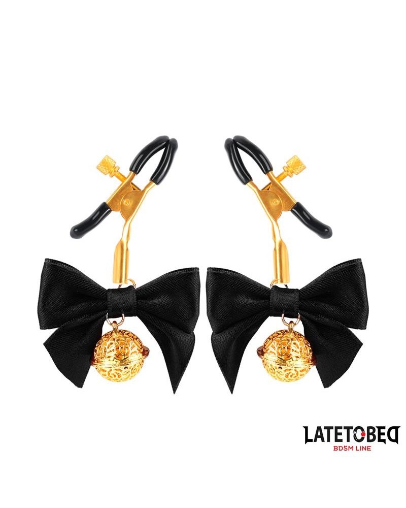 nipple clamps with bow noir