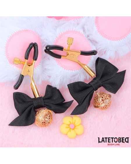 nipple clamps with bow noir