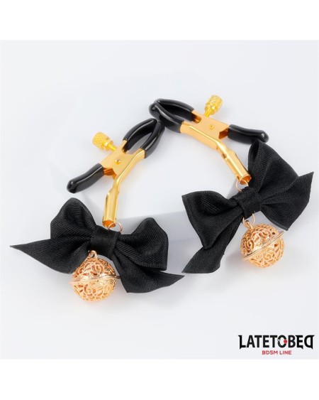 nipple clamps with bow noir