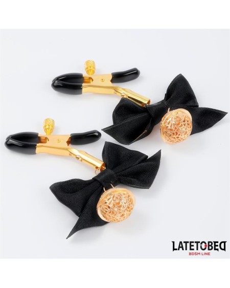 nipple clamps with bow noir
