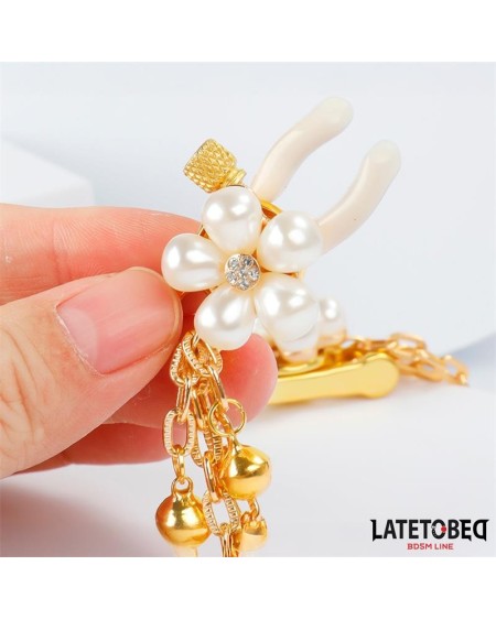 rearl nipple clamps with chain