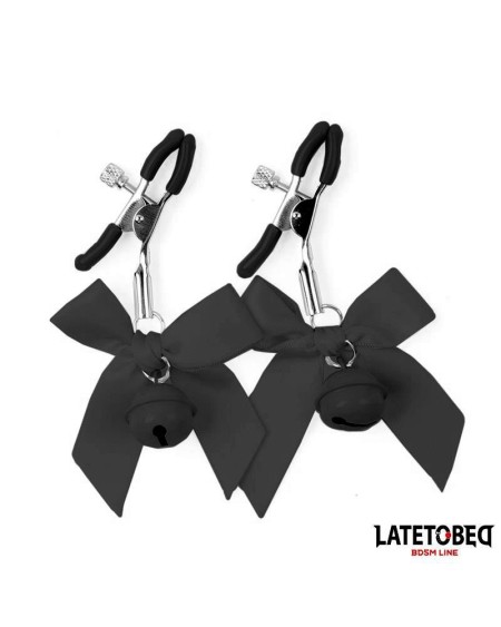 nipple clamps with bell and noir bow