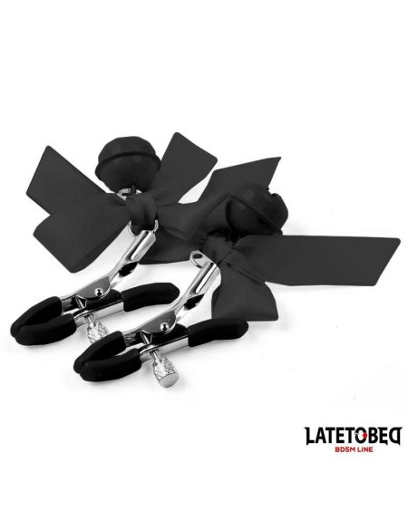 nipple clamps with bell and noir bow