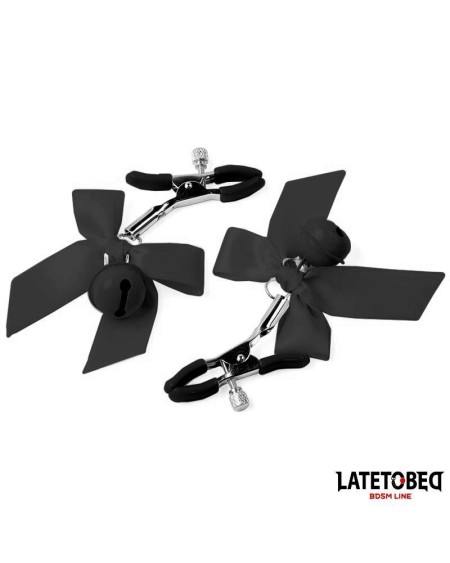 nipple clamps with bell and noir bow