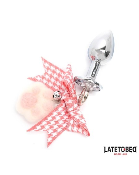 anal plug with jewel and pompon