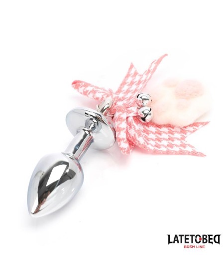 anal plug with jewel and pompon