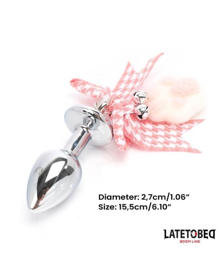 anal plug with jewel and pompon