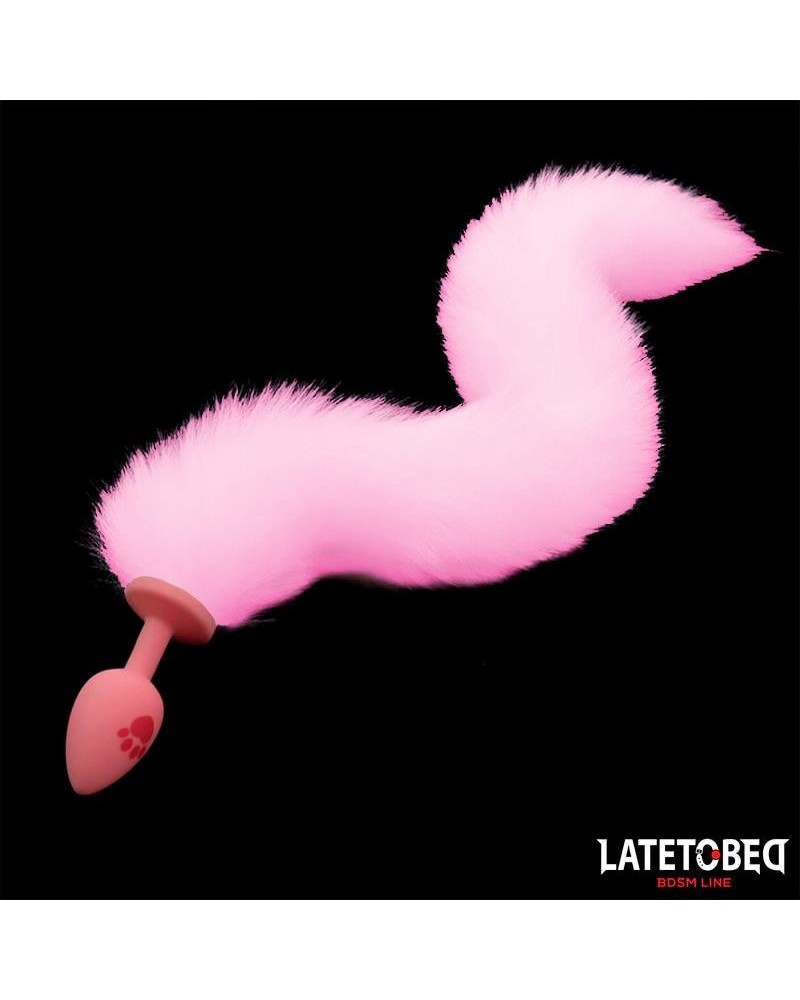 rose silicone fox tail anal plug rose