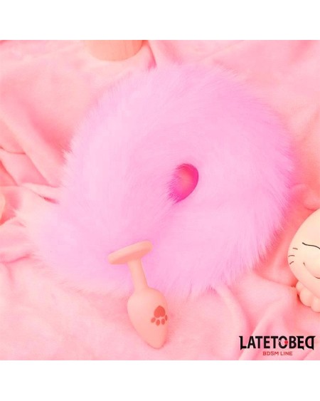 rose silicone fox tail anal plug rose