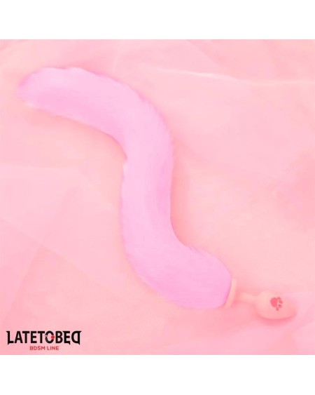 rose silicone fox tail anal plug rose