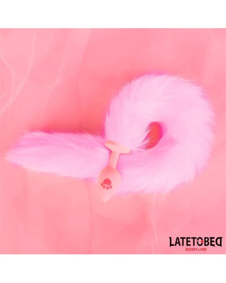 rose silicone fox tail anal plug rose